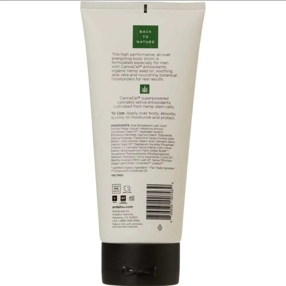 ANDLOU Naturals Men’s Body Face Hands Energizing Conditioning Lotion
